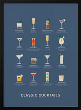 Classic Coctails poster blue Poster