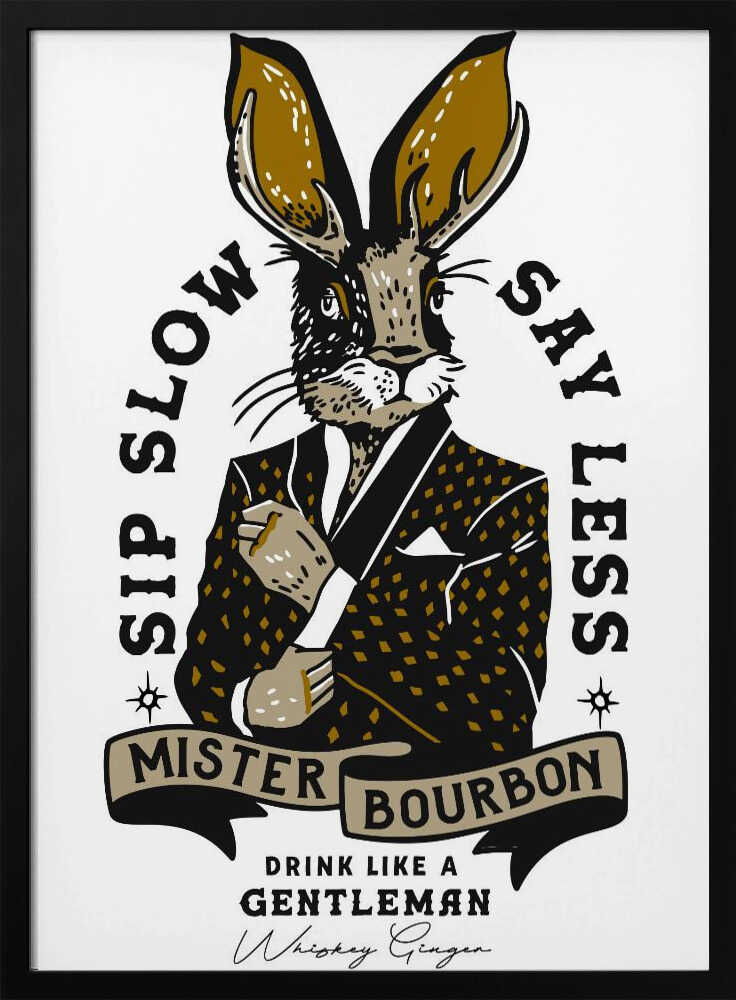 Mister Bourbon Jackalope In Smoking Jacket Poster