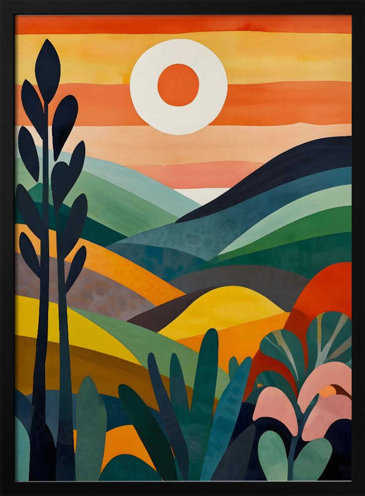 Sunrise Over Rolling Hills Poster