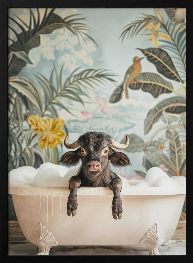Tropical Buffalo Bath Poster