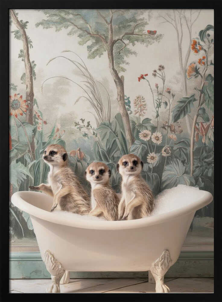 Meerkat Bath Time Fun Poster