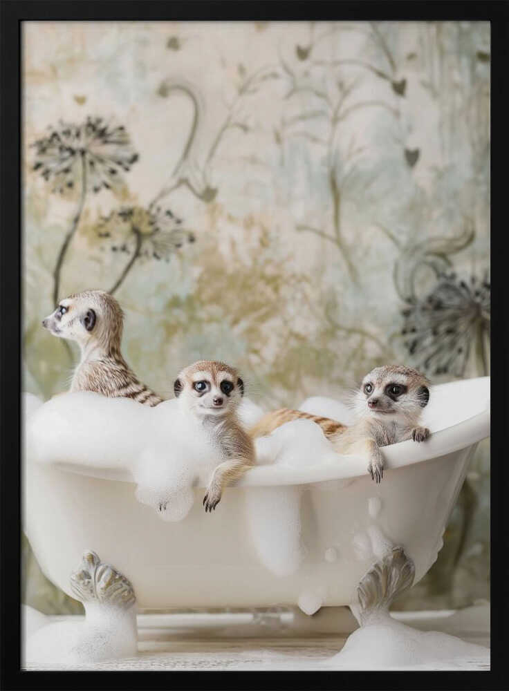 Meerkat Bubble Bath Poster