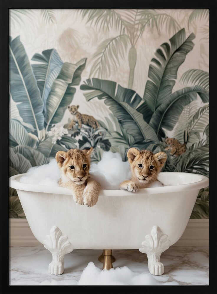 Tropical Lion Bath Poster