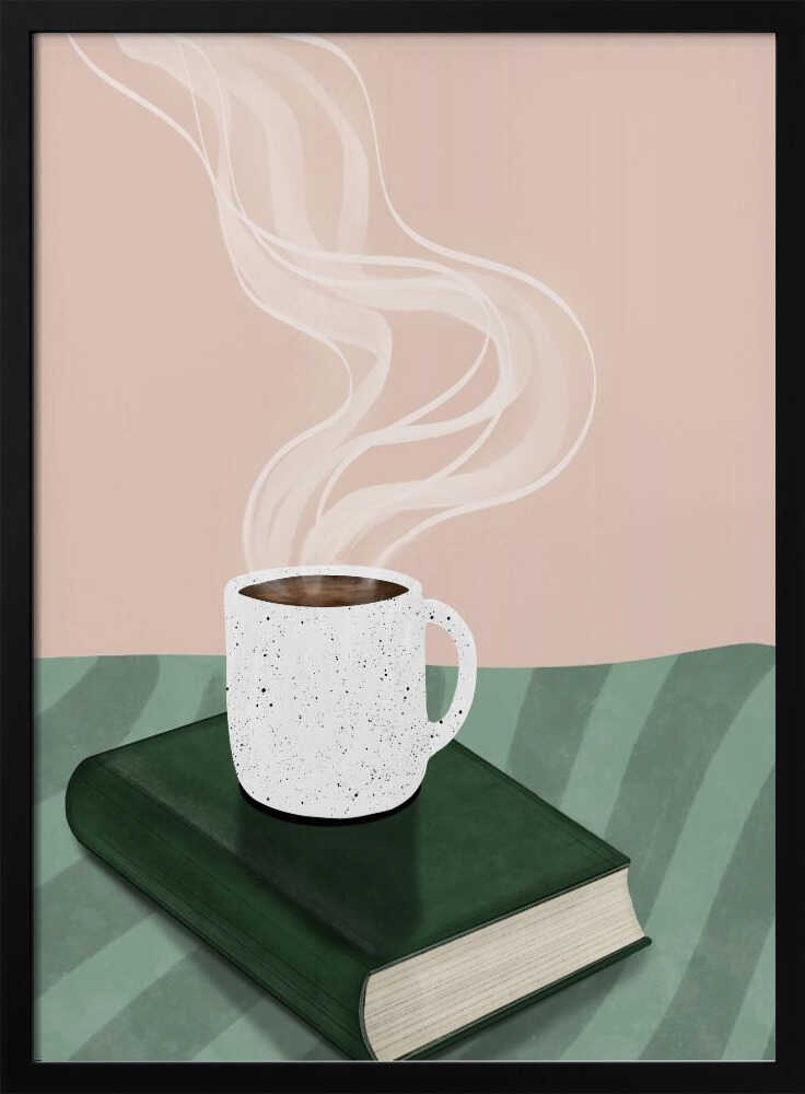 Coffee Cup on a Closed Book Poster
