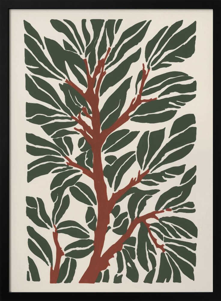 The Tree Branch with Green Leaves Poster