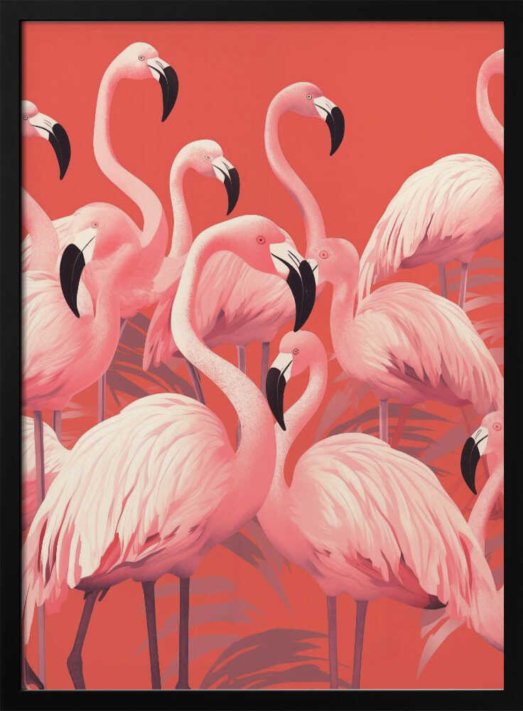 Vibrant Pink Flamingos Poster