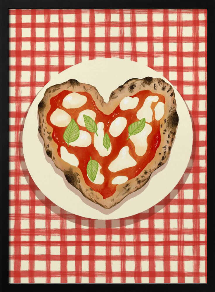 Pizza Heart checked Poster