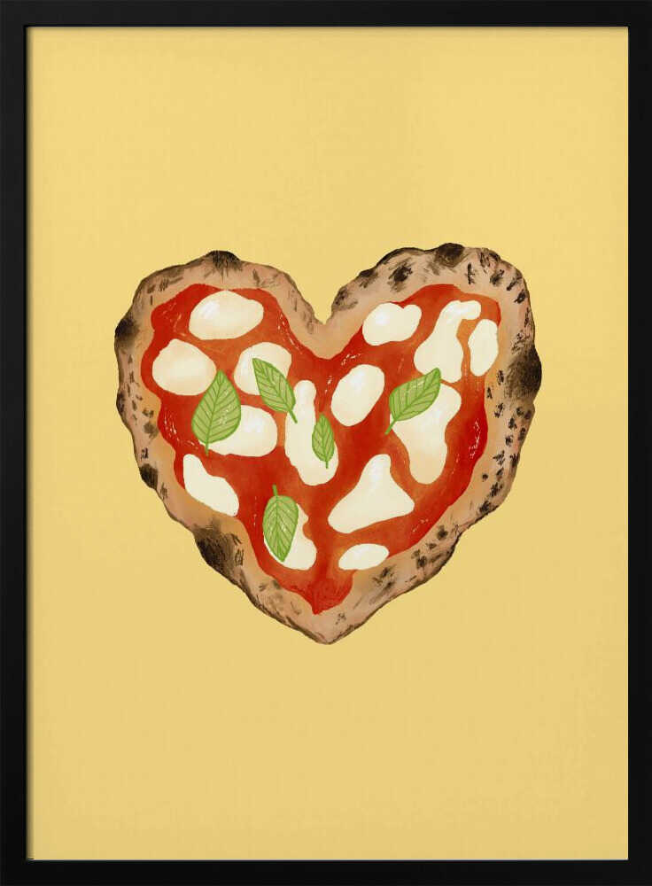 Pizza Heart light yellow Poster