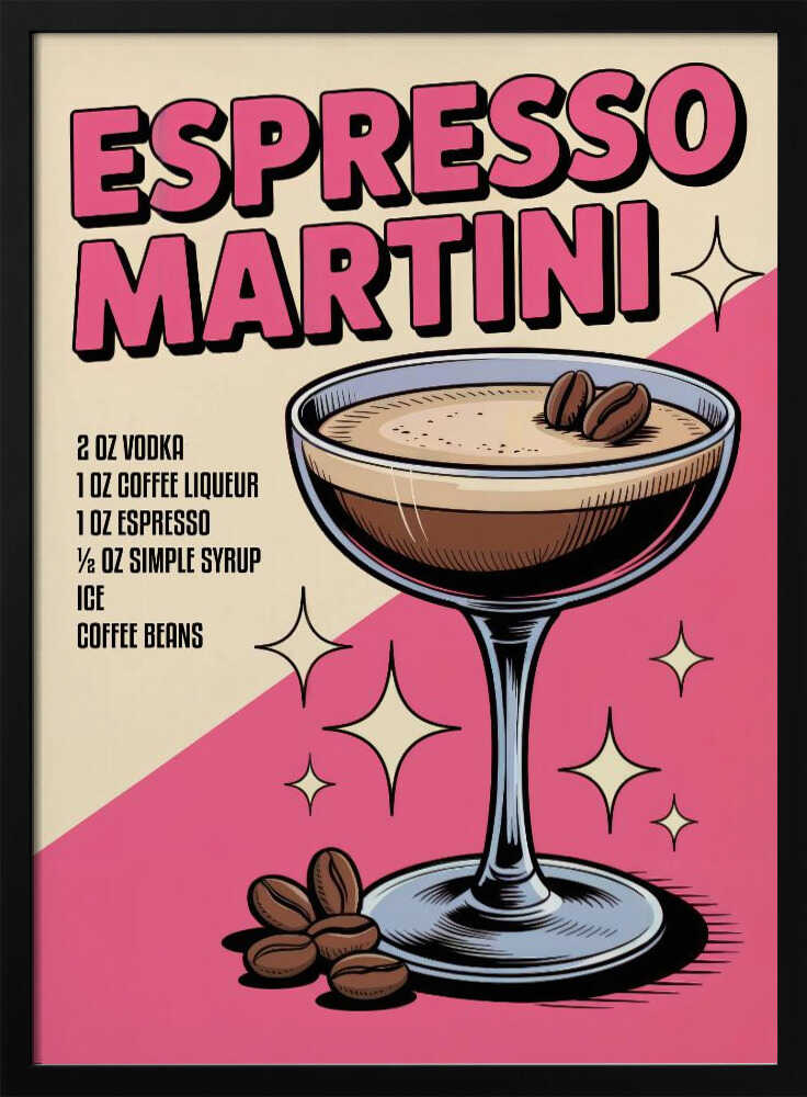 Espresso Martini Retro Style Poster