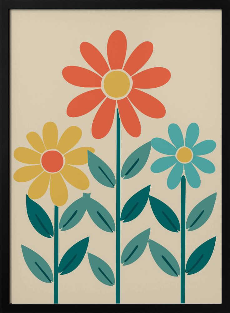 Boho Flowers Series No 7 Poster