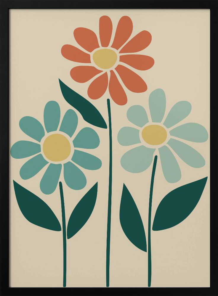 Boho Flowers Series No 6 Poster