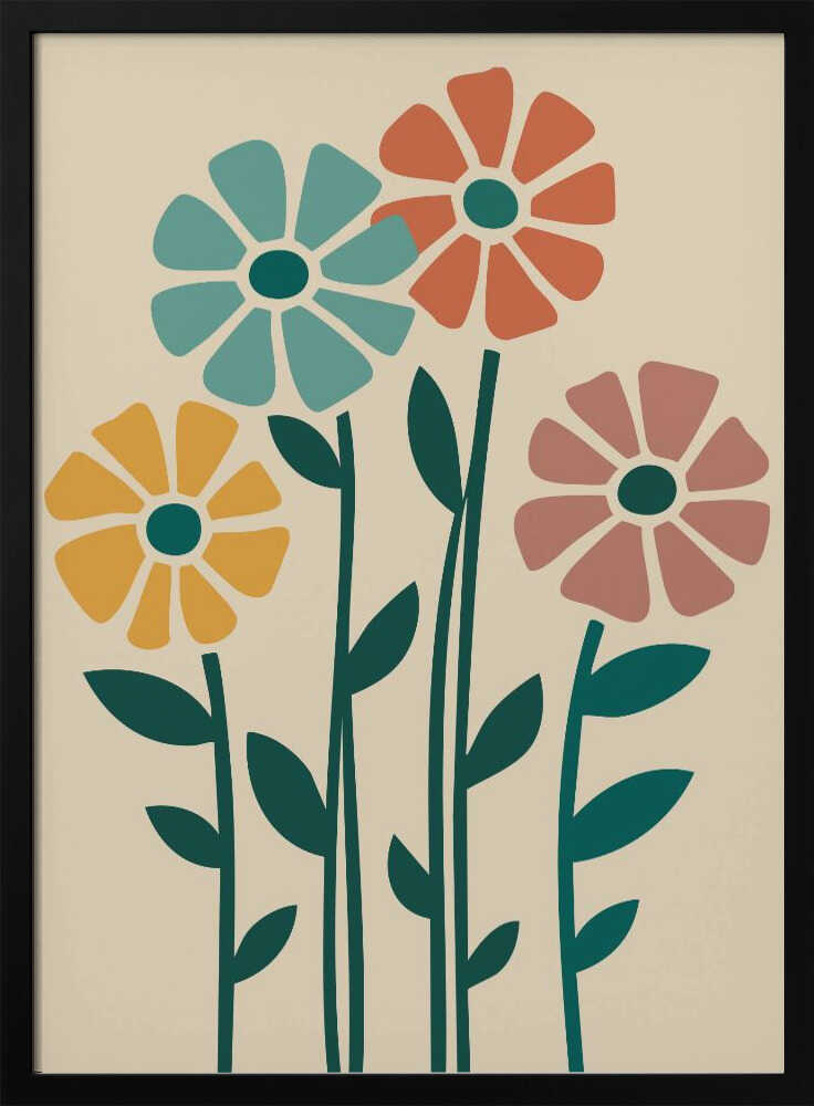 Boho Flowers Series No 5 Poster