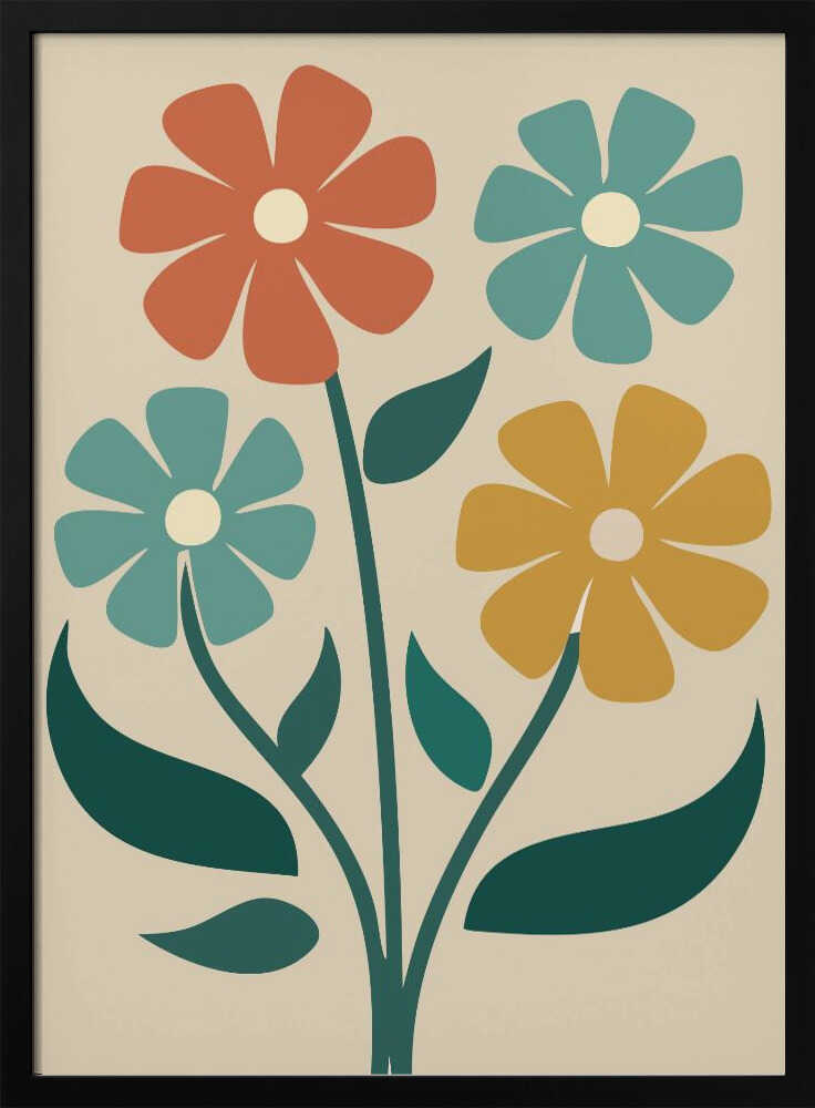 Boho Flowers Series No 4 Poster