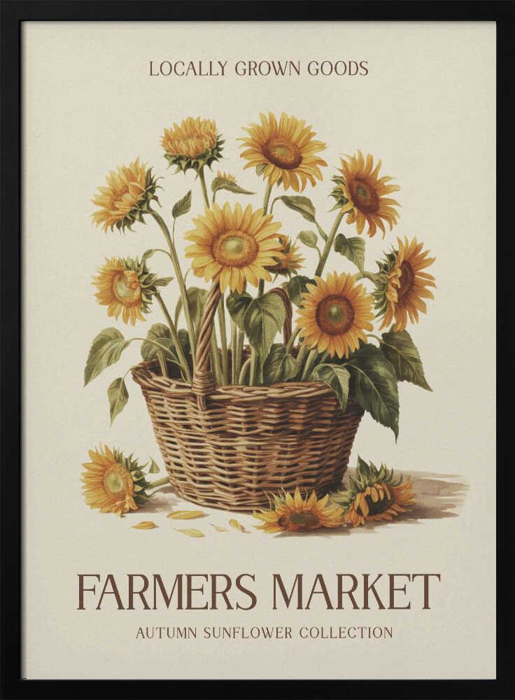 Farmers Market Sunflower Poster