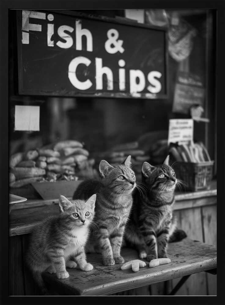 Hungry Kittens Poster