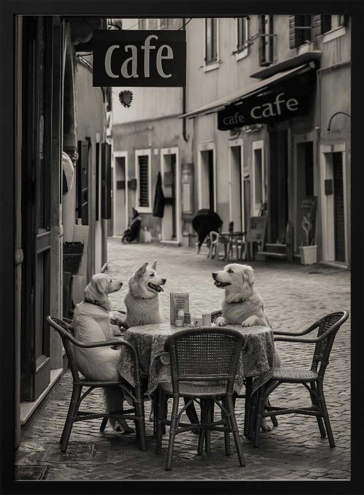 Café Morning Dogs Poster