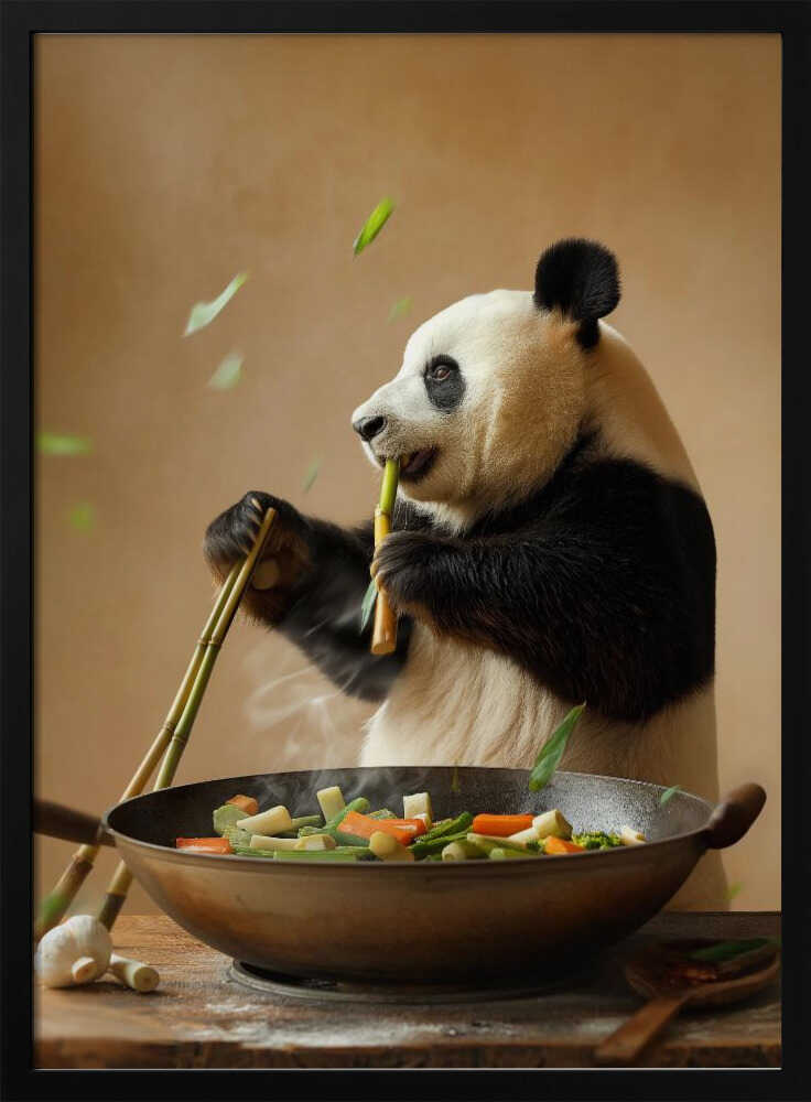 Panda Stir Fry Chef Poster