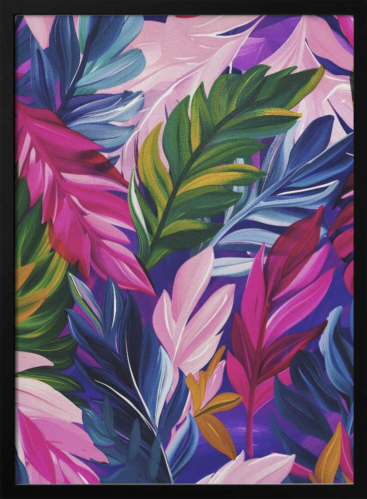 Vivid Jewel Leaves Poster