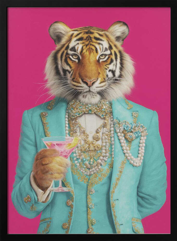 Cocktail Tiger Poster