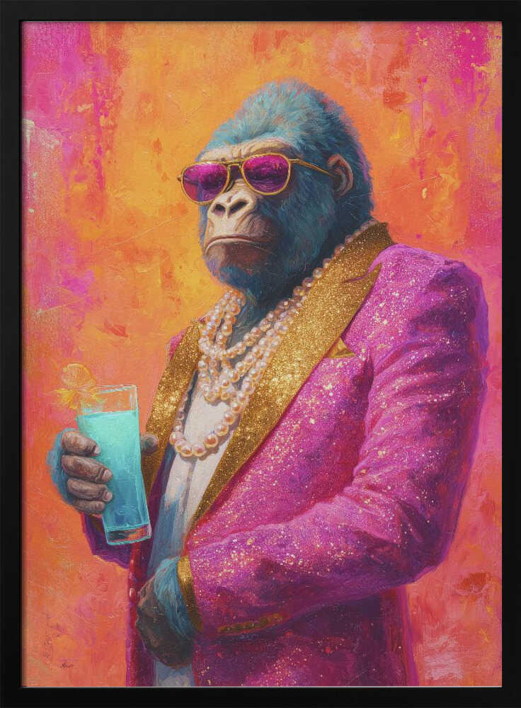 Gorilla In Pink Tuxedo Poster
