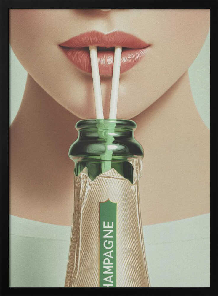 Champagne and Straws Poster
