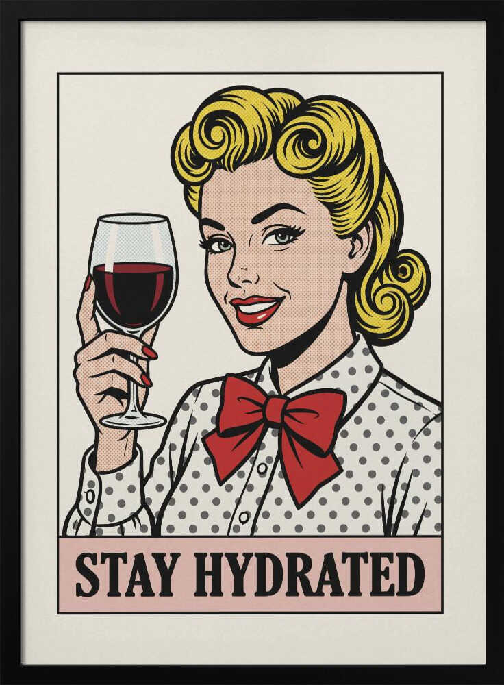 Pop Art Wine Woman Poster