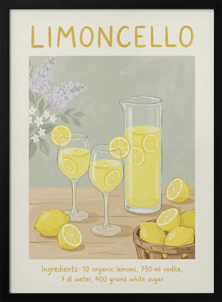レモンページ Limoncello Lemon Refreshment Poster