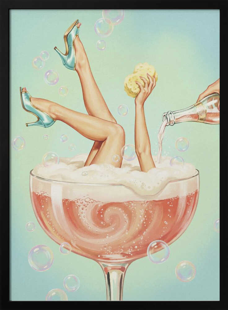 Champagne Bubble Bath Poster