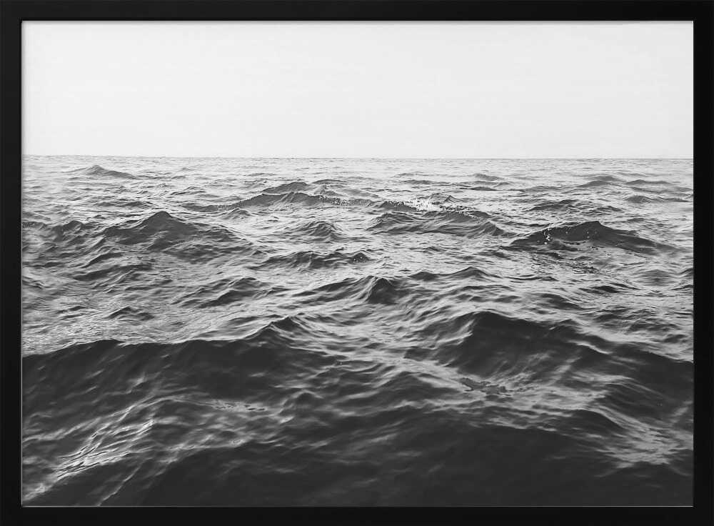 Wavy Horizon BW Poster
