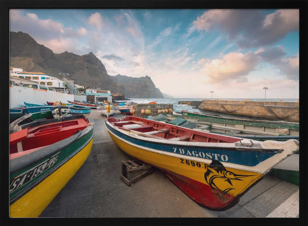 Colored Boats Poster