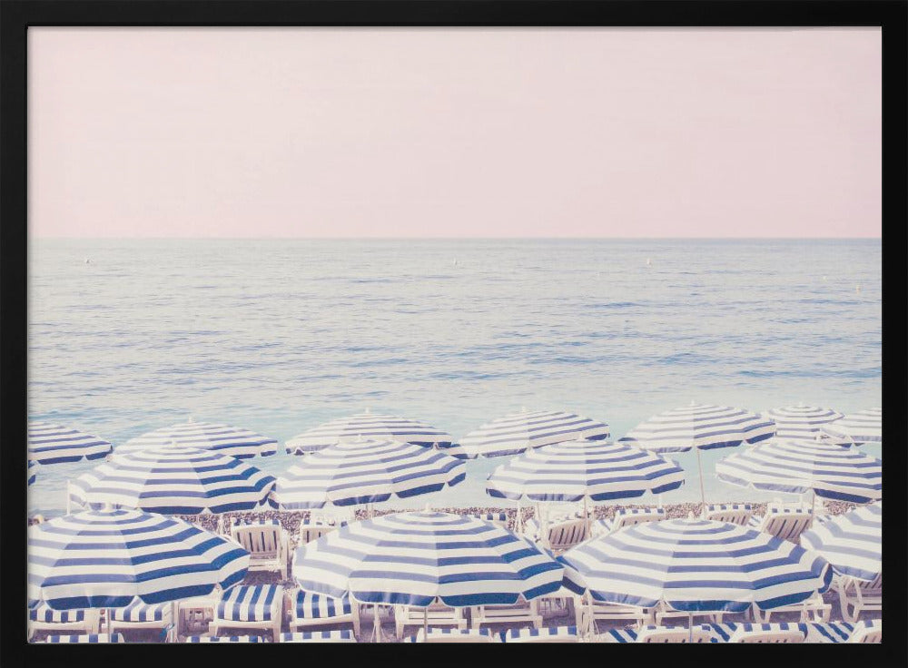 Riviera Umbrella Pink Sky Poster