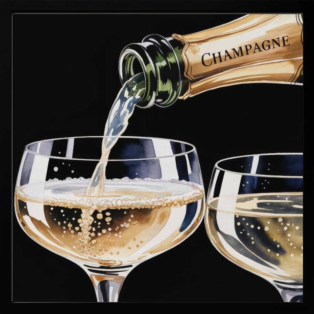 Pouring Champagne Poster