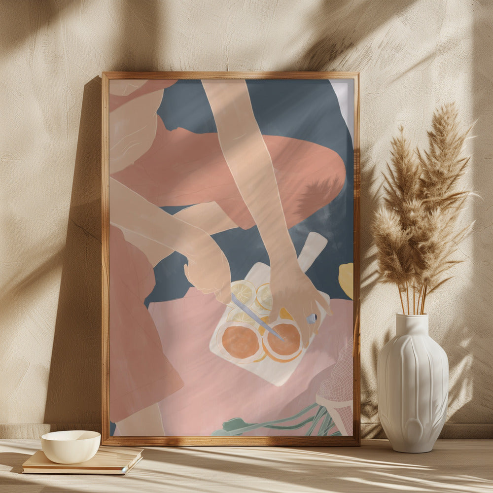 Cutting Grapefruits Poster
