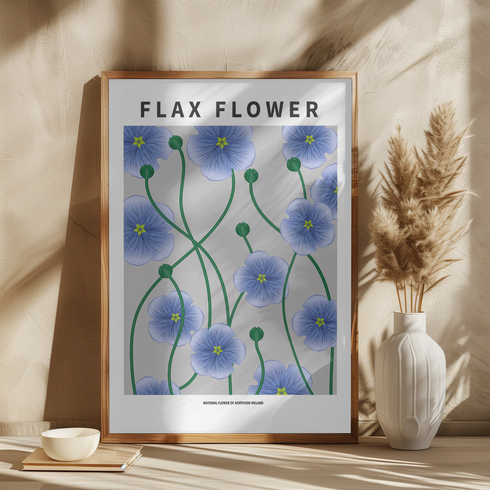 Flax flower - National flower of Ireland Poster