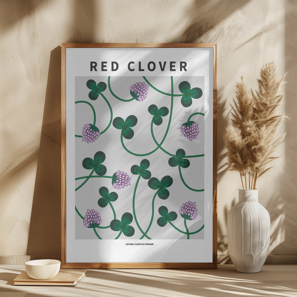 Red Clover - National flower of Denmark Poster