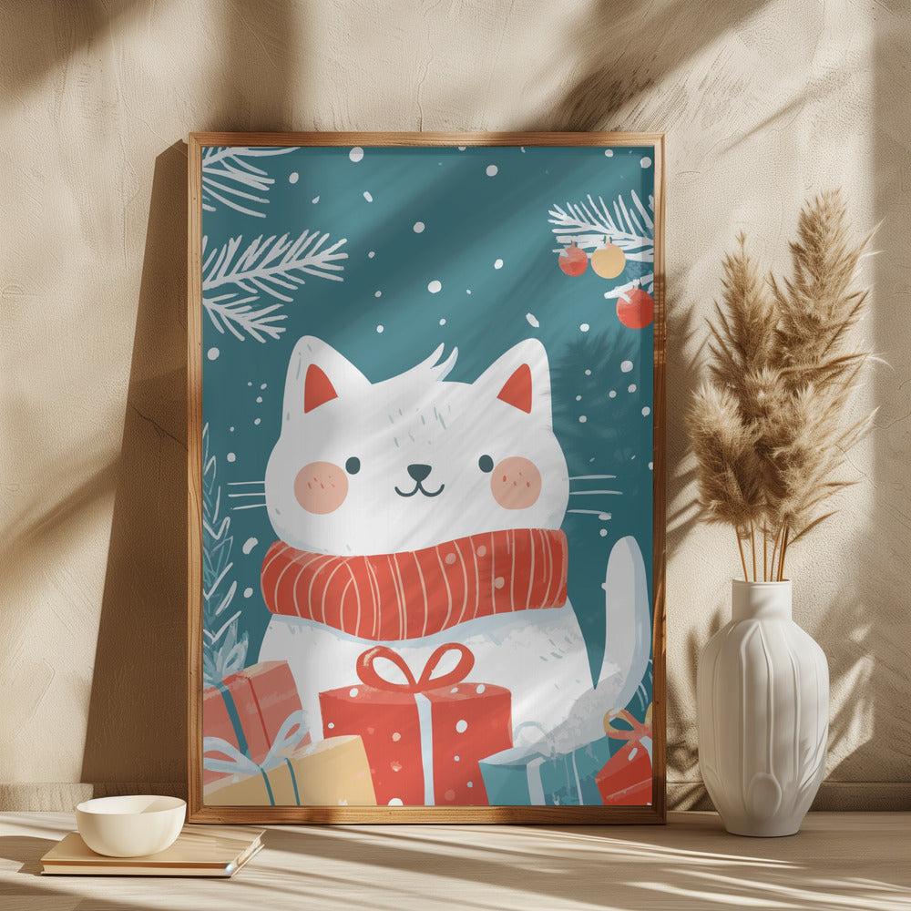 Christmas Cat Poster