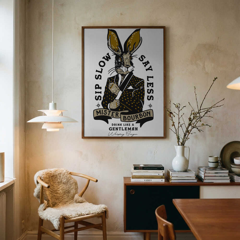 Mister Bourbon Jackalope In Smoking Jacket Poster