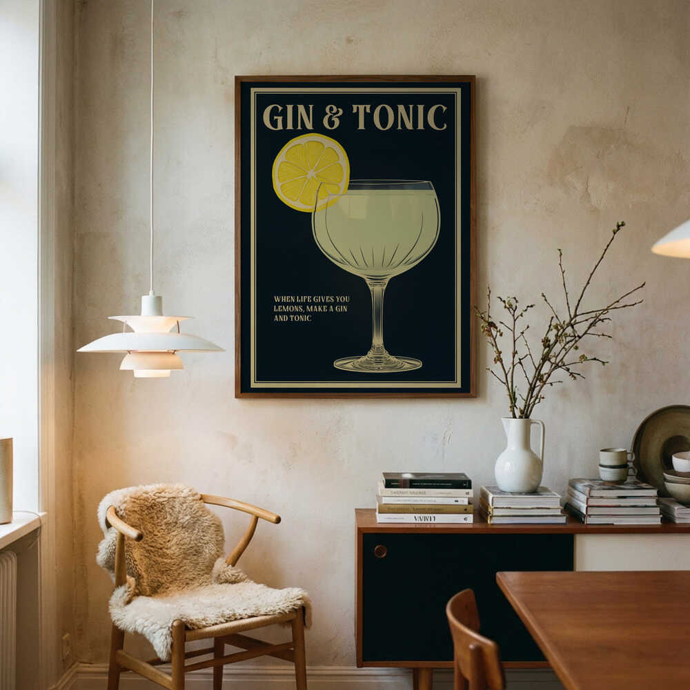 Vintage-style Gin And Tonic Artwork Poster