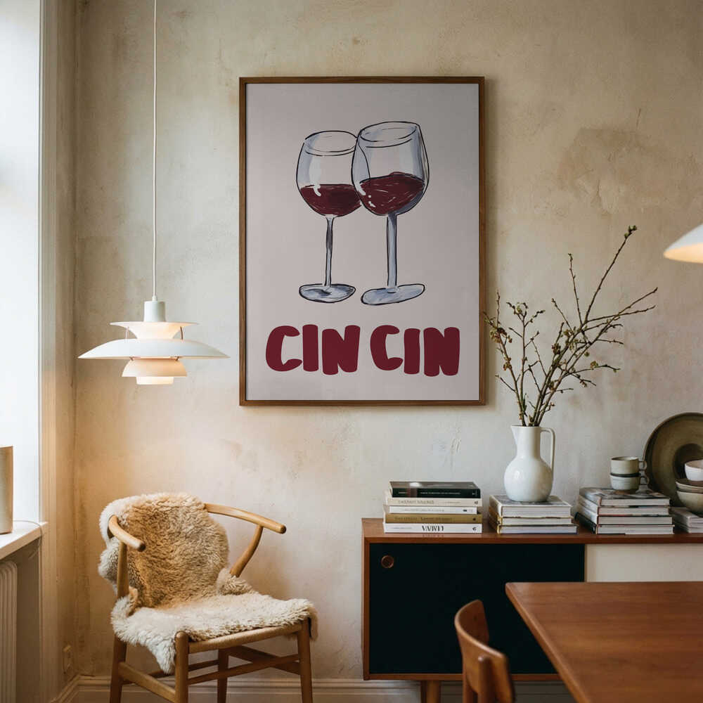 Wine Glass Cheers Poster