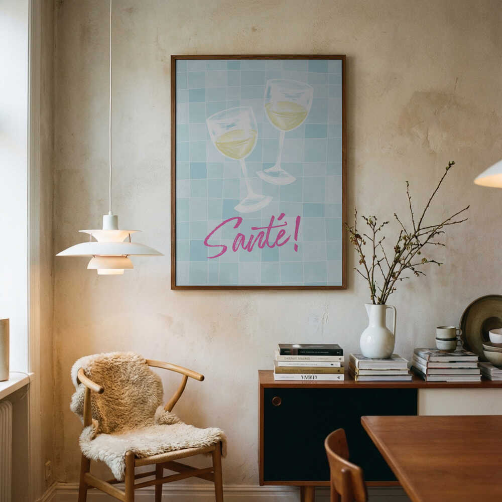 Two Glasses of Wine Poster