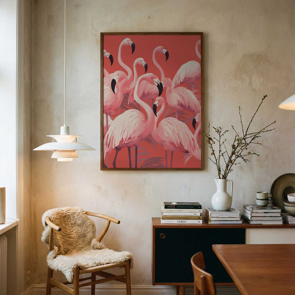 Vibrant Pink Flamingos Poster