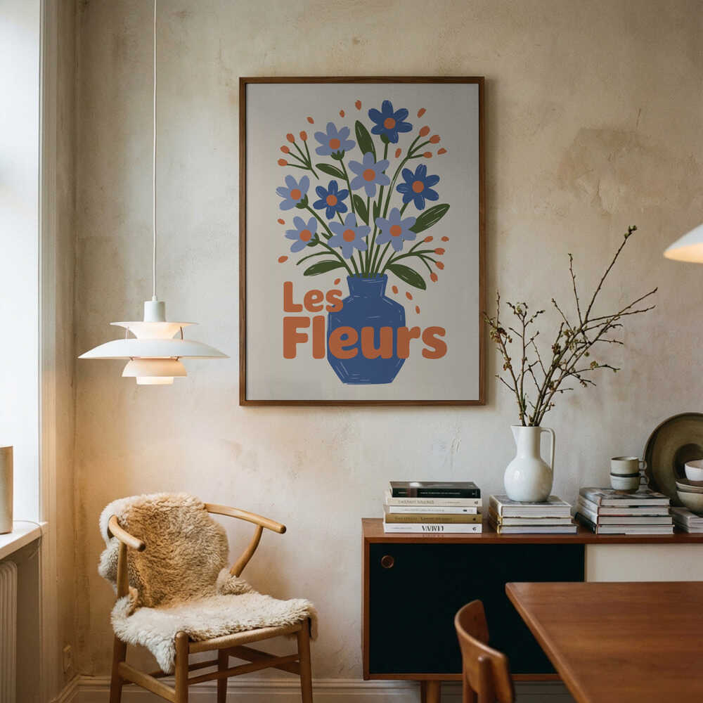Charming Blue Blooms Poster