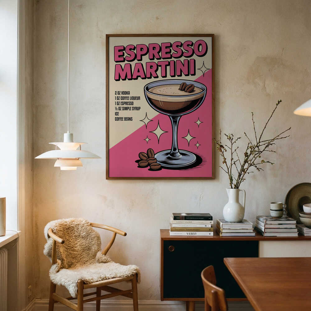 Espresso Martini Retro Style Poster