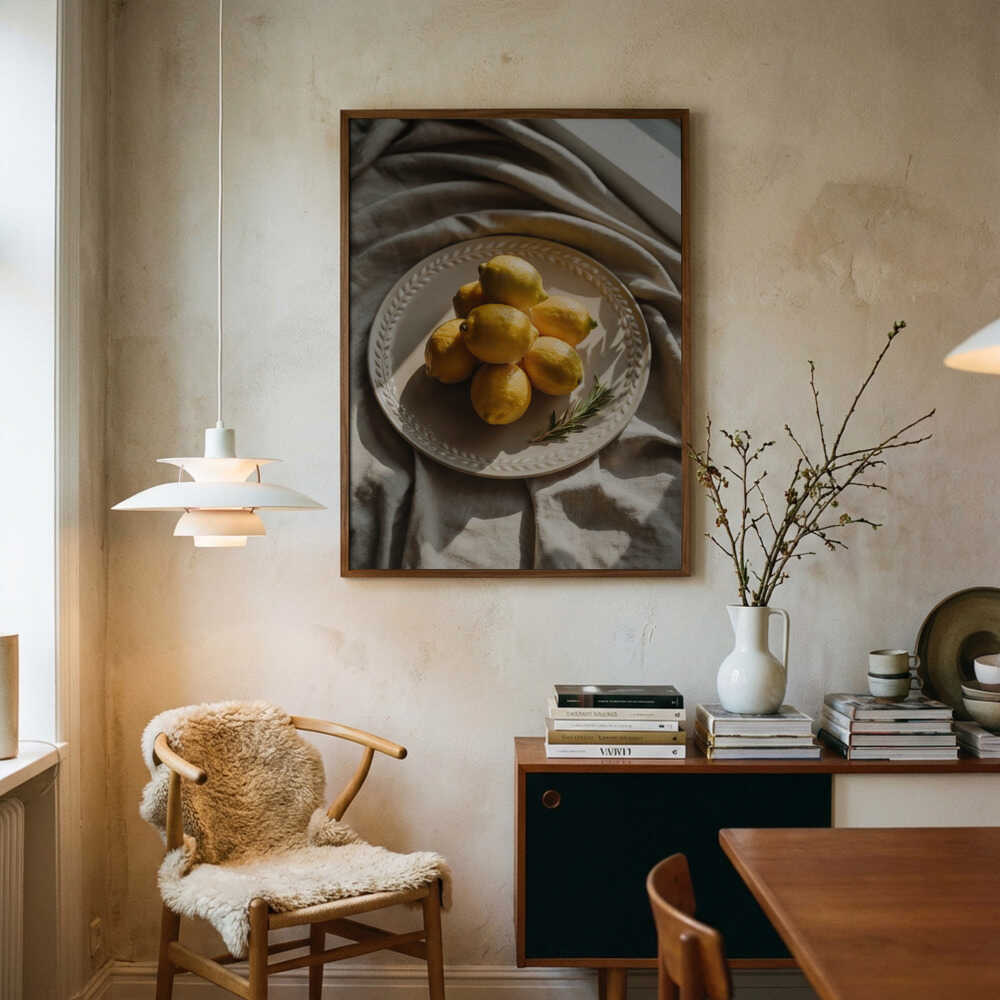 A Plate of Lemons Poster