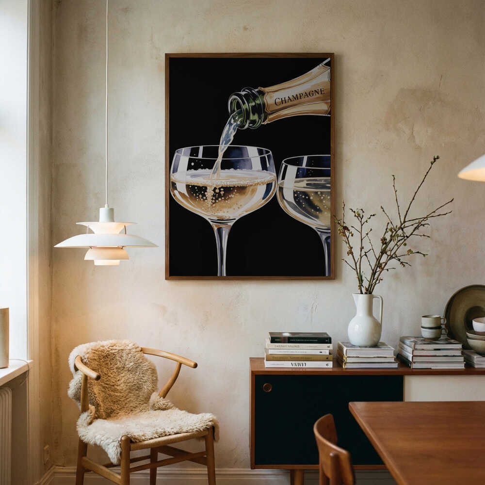 Pouring Champagne Poster