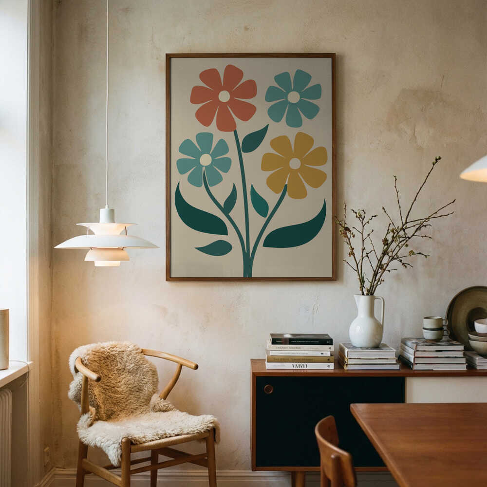 Boho Flowers Series No 4 Poster