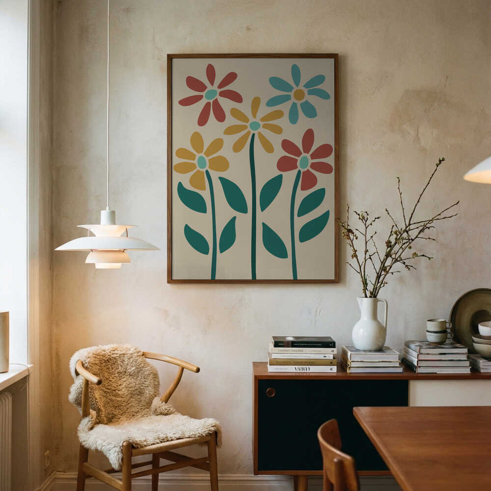 Boho Flowers Series No 3 Poster