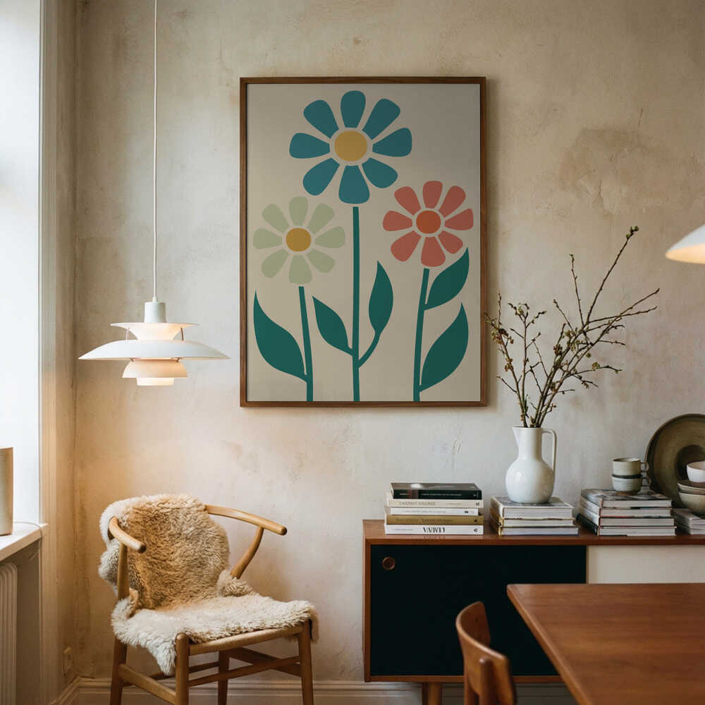 Boho Flowers Series No 1 Poster