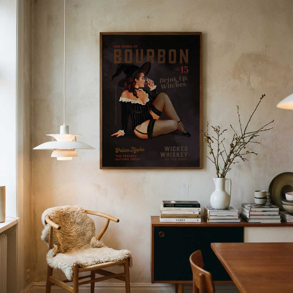 Babes of Bourbon October Halloween Witch Poster