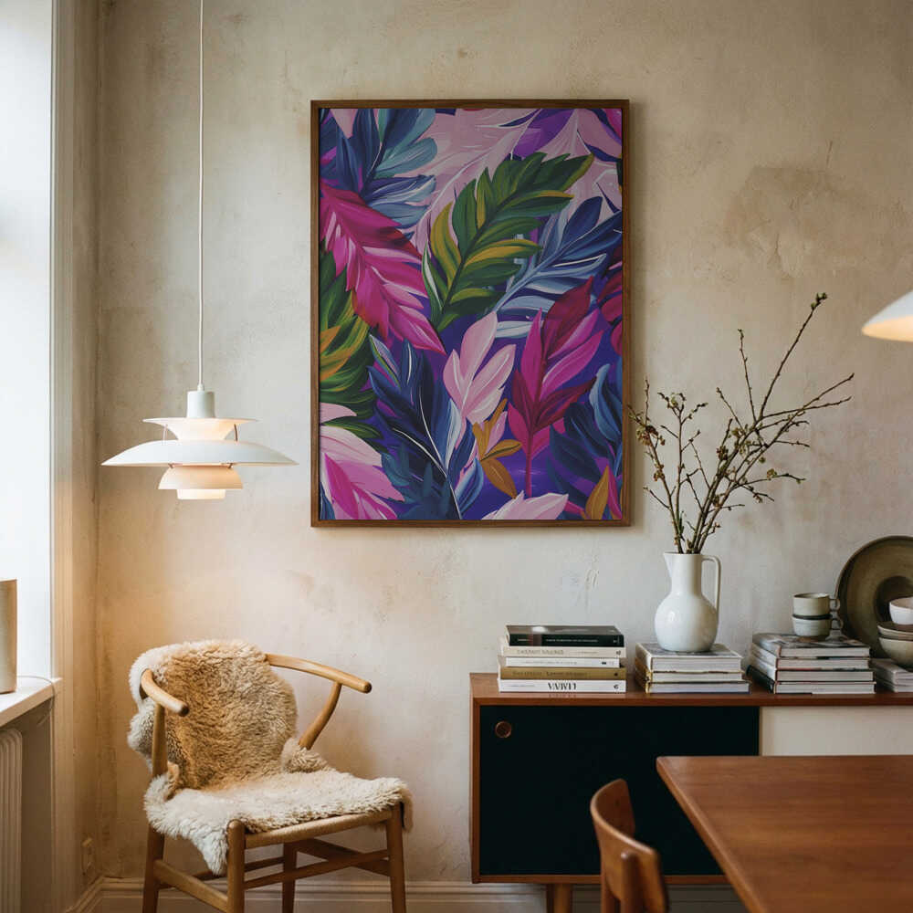 Vivid Jewel Leaves Poster